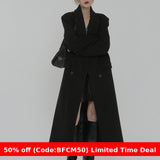 winter outfits men Maillard Mid-Length over-the-Knee Woolen Coat Women's Tall Autumn and Winter Thickened Western Style Suit Woolen Coat