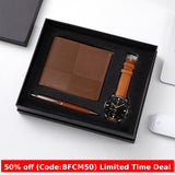 Cifeeoshop Christmas gifts idea Cyber Monday 2024 Business Gift Suit Wallet Pen Men's Quartz Watch Suit