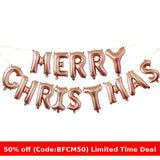 Cifeeoshop christmas pajamas aesthetic Christmas Decorations Red Green Merry Christmas Merry Christmas Letter Aluminum Film Balloon Suit