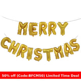 Cifeeoshop christmas pajamas aesthetic Christmas Decorations Red Green Merry Christmas Merry Christmas Letter Aluminum Film Balloon Suit