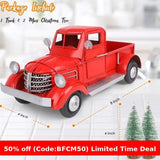 Cifeeoshop christmas aesthetic Christmas gifts idea for kid Decorative Red Metal Truck Decoration Christmas Decoration Gift Vintage Red Truck