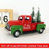 Cifeeoshop christmas aesthetic Christmas gifts idea for kid Decorative Red Metal Truck Decoration Christmas Decoration Gift Vintage Red Truck