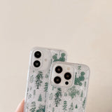 Cifeeo-gifts Snowflake Quicksand Green Pine Trees Phone Case
