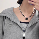 Cifeeo-Vintage Jewelry Y2K Style Korean Fashion Cow Star Pendant Necklace Punk Aesthetic Red Necklace For Women Y2K Choker Accessories Vintage Charm Jewelry