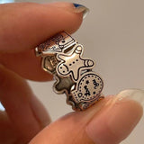 Cifeeo-Vintage Jewelry Y2K Style 1PC Vintage Black Big Cross Open Ring For Women Party Jewelry Men Trendy Gothic Metal Color Finger Ring