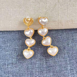 Cifeeo-vintage Valentines Gift European and American Trendy Brands with The Same Niche New Cute Three-dimensional Double-sided Peach Heart Shaped Earrings-Mom's Gift