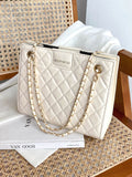 CIFEEO - Minimalist Quilted Chain Square Bag  - Women Shoulder Bags