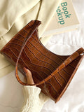 CIFEEO - Crocodile Embossed Baguette Bag  - Women Shoulder Bags