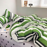 Cifeeo-2025 Spring Bedding Set Classic Plaid Bedding Set 2025 New Duvet Cover No Filling  Flat Sheet Pillowcase Kit Boys Girls Single Queen Size Home Textile