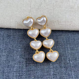 Cifeeo-vintage Valentines Gift European and American Trendy Brands with The Same Niche New Cute Three-dimensional Double-sided Peach Heart Shaped Earrings-Mom's Gift