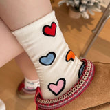 Cifeeo-Heart Socks Feminina Ruffles Womans Ankle Socks Korean Style Kawaii Harajuku Cute Stockings Autumn Thin Japanese Tights 2024 New