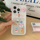 Cifeeo-gifts Cute Glitter Snowman 3d Rotation Phone Case