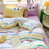 Cifeeo-2025 Spring Bedding Set Big Eyes Bedding Set 2025 New Colorful Boys Girls Duvet Cover No Filler Pillowcase Flat Sheet Twin Queen Size Home Bedspread