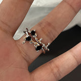 Cifeeo-Vintage Jewelry Y2K Style Y2K Crystal Rings Kpop Heart Adjustable Ring Irregular Geometry Punk Vintage Rings Set for Women Girls New Fashion Jewelry