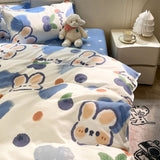 Cifeeo-2025 Spring Bedding Set Kawaii Cartoon Bedding Set Kids Adult Full Queen Size Duvet Cover Flat Sheet Pillowcase No Filler Summer Fal Home Bed Linens