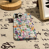 Cifeeo-gifts Retro Oil Painting Floral Skull Phone Case