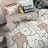 Cifeeo-2025 Spring Bedding Set Spring Bedding Set Fashion Cartoon Kids Single Double Queen Size Flat Sheet Duvet Cover Pillowcase Bed Linens Home Textile