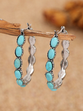CIFEEO- Turquoise Hoop Earrings Ethnic Boho Vintage Jewelry QAG45