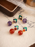 CIFEEO- Women Vintage Jade Enamel Copper Earrings CX043