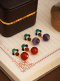 CIFEEO- Women Vintage Jade Enamel Copper Earrings CX043