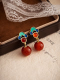 CIFEEO- Women Vintage Jade Enamel Copper Earrings CX043