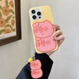 Cifeeo-gifts Cartoon Pink Pig Bell Pendant Phone Case