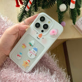 Cifeeo-gifts Cute Glitter Snowman 3d Rotation Phone Case