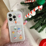Cifeeo-gifts Cute Glitter Snowman 3d Rotation Phone Case