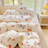 Cifeeo-2025 Spring Bedding Set Lucky Dog Bedding Set Cute Cartoon No Filler Twin Full Size Duvet Cover Flat Sheet Pillowcase Fashion Girls Boys New Bed Linen