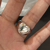 Cifeeo-Vintage Jewelry Y2K Style Y2K Crystal Rings Kpop Heart Adjustable Ring Irregular Geometry Punk Vintage Rings Set for Women Girls New Fashion Jewelry