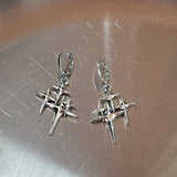 Cifeeo-Vintage Jewelry Y2K Style New Korean Fashion Vintage Cross Crystal Hoop Earrings For Women Goth Charms Cute Punk y2k Jewelry Accessories