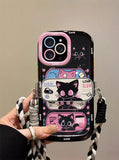 Cifeeo-gifts Cute Cartoon Protective Case With Clip Black Cat Phone Case