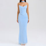 Cifeeo-Summer Sleeveless 2 Piece Sets Womens Outfits Elegant Formal Events Wedding Guest Dresses Sexy Cropped Top and Skirt