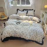 Cifeeo-Washed Cotton Bedding sets Duvet Cover bedsheets set with Pillowscase Bedding Linens Set for Queen/King edredones de cama