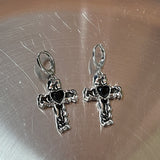 Cifeeo-Vintage Jewelry Y2K Style New Korean Fashion Vintage Cross Crystal Hoop Earrings For Women Goth Charms Cute Punk y2k Jewelry Accessories
