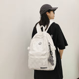Cifeeo-back to school gifts Female Teenager Book Bags Ladies Nylon College Packet Fashion Women Plaid Leisure School Bag Girl Travel Laptop Student Backpack