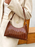 CIFEEO - Crocodile Embossed Baguette Bag  - Women Shoulder Bags