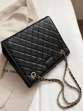 CIFEEO - Minimalist Quilted Chain Square Bag  - Women Shoulder Bags