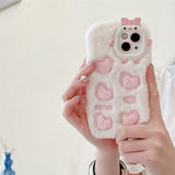 Cifeeo-gifts Monster Plush Embroidered Heart Phone Case