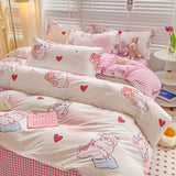 Cifeeo-2025 Spring Bedding Set Fashion Duvet Cover Set Korean Ins Style 2025 New Flat Sheet Pillowcase No Filler Kids Adult Bedding Kit Twin Queen Bed Linen