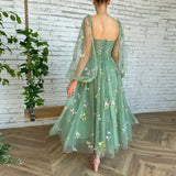 Cifeeo-nye outfits Elegant Embroidery Party Evening Dresses for Women Dubai Puff Sleeve Ball Banquet Gown Prom Dress Backless Bridesmaid Vestidos-back to school dress 2025