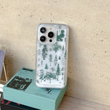 Cifeeo-gifts Snowflake Quicksand Green Pine Trees Phone Case