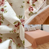 Cifeeo-2025 Spring Bedding Set Cute Korean Duvet Cover Set Floral Style with Flat Sheet Pillowcase No filler Twin Queen Double Girls Boys Home Decor Bed Linens