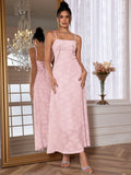 Cifeeo-See Through Beach Spaghetti Maxi Dress For Women Plunge  Shoulder Floral Mesh Patchwork Long Holiday Dress Femme