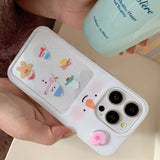 Cifeeo-gifts Cute Glitter Snowman 3d Rotation Phone Case