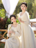 Cifeeo-nye outfits Bridesmaid Party Dress Women 2025 Chinese Style Long-sleeved Skirts A-line Slim Banquet Arabic Women's Prom Dresses Vestidos-back to school dress 2025