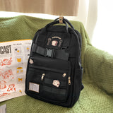 Cifeeo-back to school gifts High Quality Waterproof Nylon Women Backpack Female Stylish Buckle Travel Bag Preppy Schoolbag for Teenage Girl Laptop Backpacks