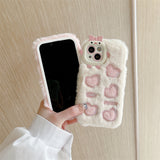 Cifeeo-gifts Monster Plush Embroidered Heart Phone Case