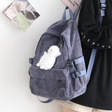 Cifeeo-back to school gifts Couple New Corduroy Women Backpack Female Korean Shoulder School Bag for Teens College Women's Travel Backpacks Laptop Computer
