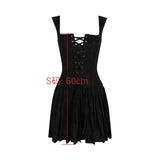 Cifeeo-Autumn Women Black Lace Up Bodycon Dress Sexy Mini Spaghetti Strap Pleated Dress Female Birthday Party Dresses